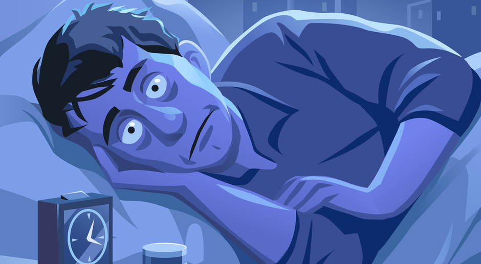 stres ve snooze etkisiyle başa çıkamayan adam